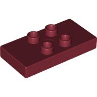 Lego Duplo Plate 2 x 4 x 1/2 with 4 Center Studs [Thick] / Dark Red
