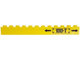 Brick 1 x 12 with Black Arrows and '100-T' Pattern on Right (Sticker) - Set 60052