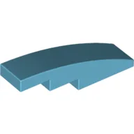 Brick Curved 4 x 1 No Studs [Stud Holder with Symmetric Ridges] / Medium Azure