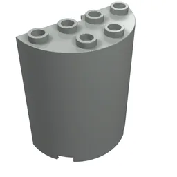 Cylinder Half 2 x 4 x 4 / Light Gray