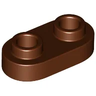 Plate Special 1 x 2 Rounded with 2 Open Studs / Reddish Brown