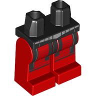 Lego Hips and Red Legs with Black Armor, Silver Belt print / Black