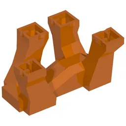 Animal / Creature Body Part, Dinosaur, Triceratops / Stegosaurus / Three-Headed Dog Legs / Dark Orange