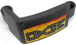 Technic, Panel Curved 3 x 5 x 3 with 'MAX-D' and Flames Pattern Model Left Side (Sticker) - Set 42119