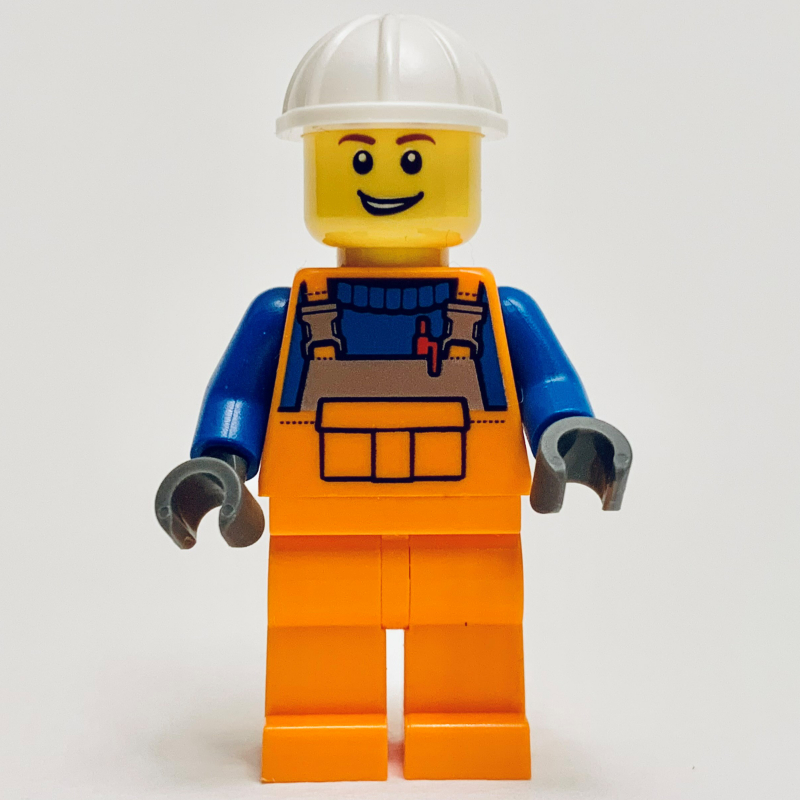 Lego Robbie Rolla, Orange Overall, White Helmet