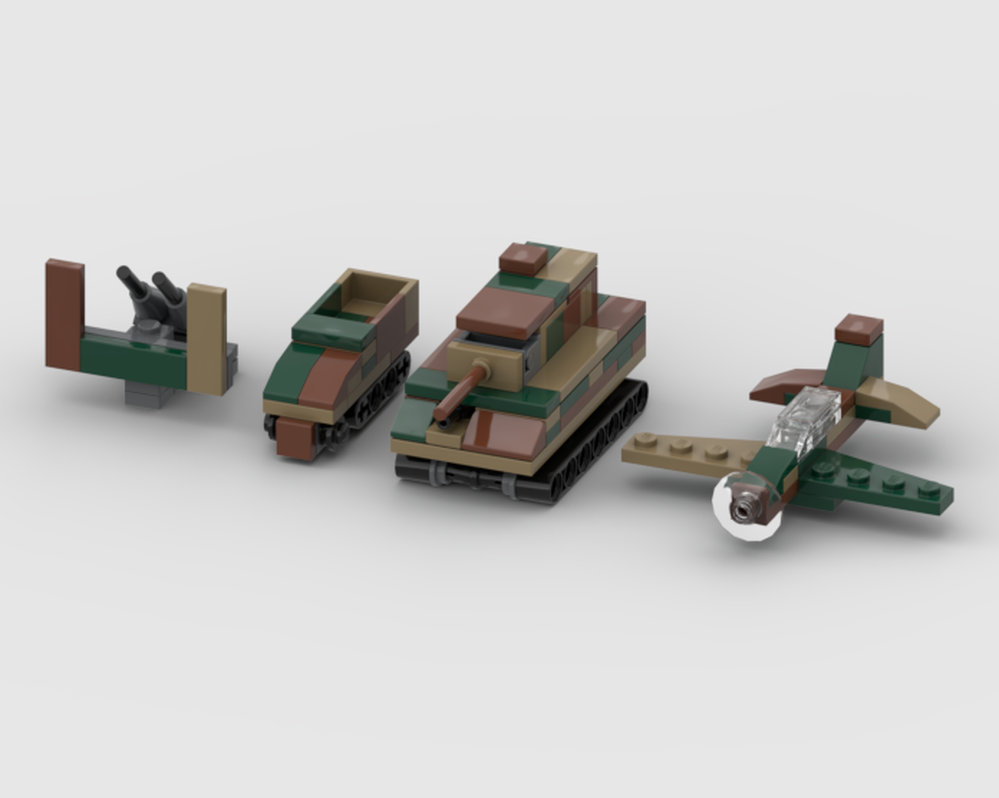 Lego WW2 Mini German Camo Vehicles