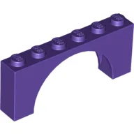 Brick Arch 1 x 6 x 2 - Thin Top without Reinforced Underside [New Version] / Dark Purple