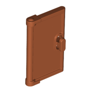Lego Door for Window Frame 1 x 4 x 3, Semicircular Handle Holes on Back / Dark Orange