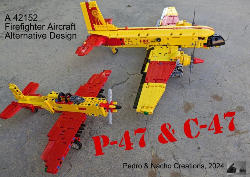 Lego C-47 Skytrain & P-47 Thunderbolt (42152 Firefighter Aircraft)