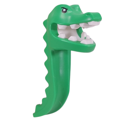 Lego Costume / Mask, Crocodile with Black Eyes, White Teeth print / Bright Green