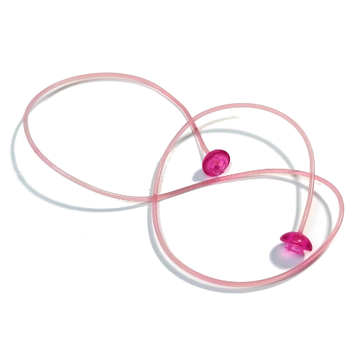Lego Clikits Cord, Jelly String, 375mm, with Same Colored Caps / Trans-Dark Pink