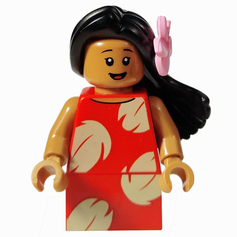 Lego Lilo, Bright Pink Flower, Brick Skirt