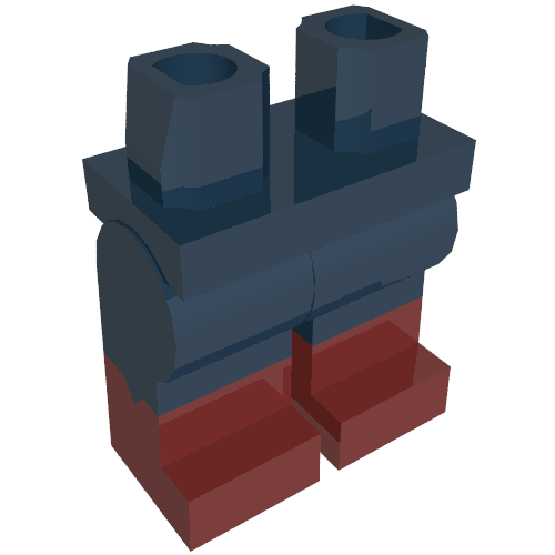 Lego Hips with Dark Blue Legs and Dark Red Boots Pattern with Notch on Sides Print (Marceline) / Dark Blue
