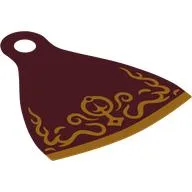 Neckwear Cape, One Top Hole with Orange Decorations Print / Dark Red