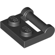 Plate Special 1 x 2 [Side Handle Closed Ends] / Black