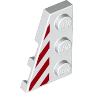 Wedge Plate 3 x 2 Left with Red Stripes Print