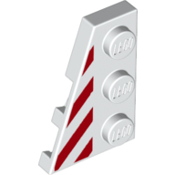 Lego Wedge Plate 3 x 2 Left with Red Stripes print