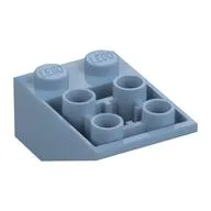 Brick Sloped Inverted 33° 3 x 2, No Connections between Studs, Ovoid Bottom Pin / Sand Blue
