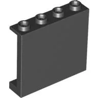Panel 1 x 4 x 3 [Side Supports / Hollow Studs] / Black