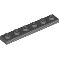 Lego Plate 1 x 6 with Silver Stripes print
