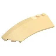 Brick Wedged, Curved 8 x 3 x 2 Open Left / Tan
