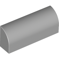 Lego Brick Curved 1 x 4 x 1 1/3 No Studs, Lowered Inside Support / Light Bluish Gray