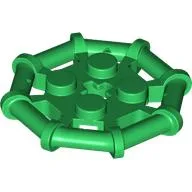 Plate Special 2 x 2 with Bar Frame Octagonal, Reinforced, Completely Round Studs / Green