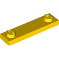 Plate Special 1 x 4 with 2 Studs with Groove [New Underside] / Yellow