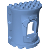 Lego Duplo Building Wall, 4 x 6 x 6 Curved Turret (Castle) / Medium Blue