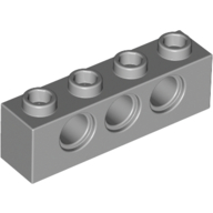 Lego Technic Brick 1 x 4 [3 Pin Holes] / Light Bluish Gray