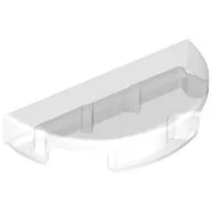 Tile Round 1 x 2 Half Circle / Trans-Clear