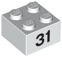 Brick 2 x 2 with Black "31" Print