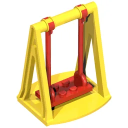 Fabuland, Swing Base with Red Seat [Complete Assembly] / Yellow