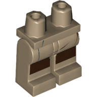 Lego Hips and Dark Tan Legs with Creases and Dark Brown Knees Print / Dark Tan