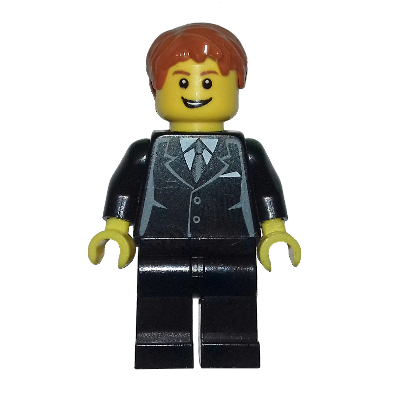 Lego Black Torso, Black Legs, Dark Orange Hair