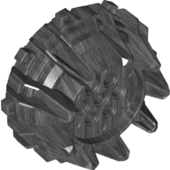 Lego Wheel Hard Plastic with Small Cleats and Flanges / Pearl Titanium