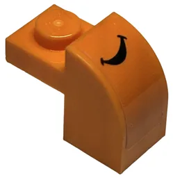 Slope, Curved 2 x 1 x 1 1/3 with Recessed Stud with Black Smile Pattern (Nemo Mouth) (Sticker) - Set 43226