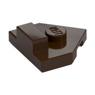 Lego Plate Special 2 x 2 Wedge, Center Stud, 1 x 1/2 Raised Tab / Dark Brown
