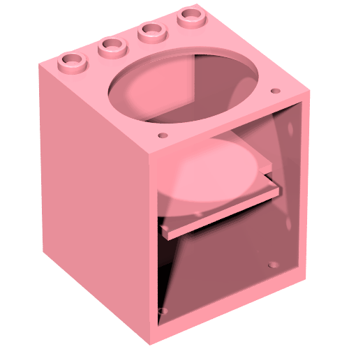 Lego Belville, Cupboard 4 x 4 x 4 with Elliptical Hole for Sink / Pink