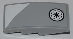 Slope, Curved 4 x 2 with White Triangular Shape and SW Republic Pattern Model Left Side (Sticker) - Set 9498
