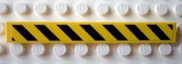 Tile 1 x 8 with Black and Yellow Danger Stripes Pattern 1 (Sticker) - Set 7905