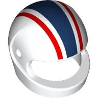Helmet, Standard with Dark Blue/Red Strips Print