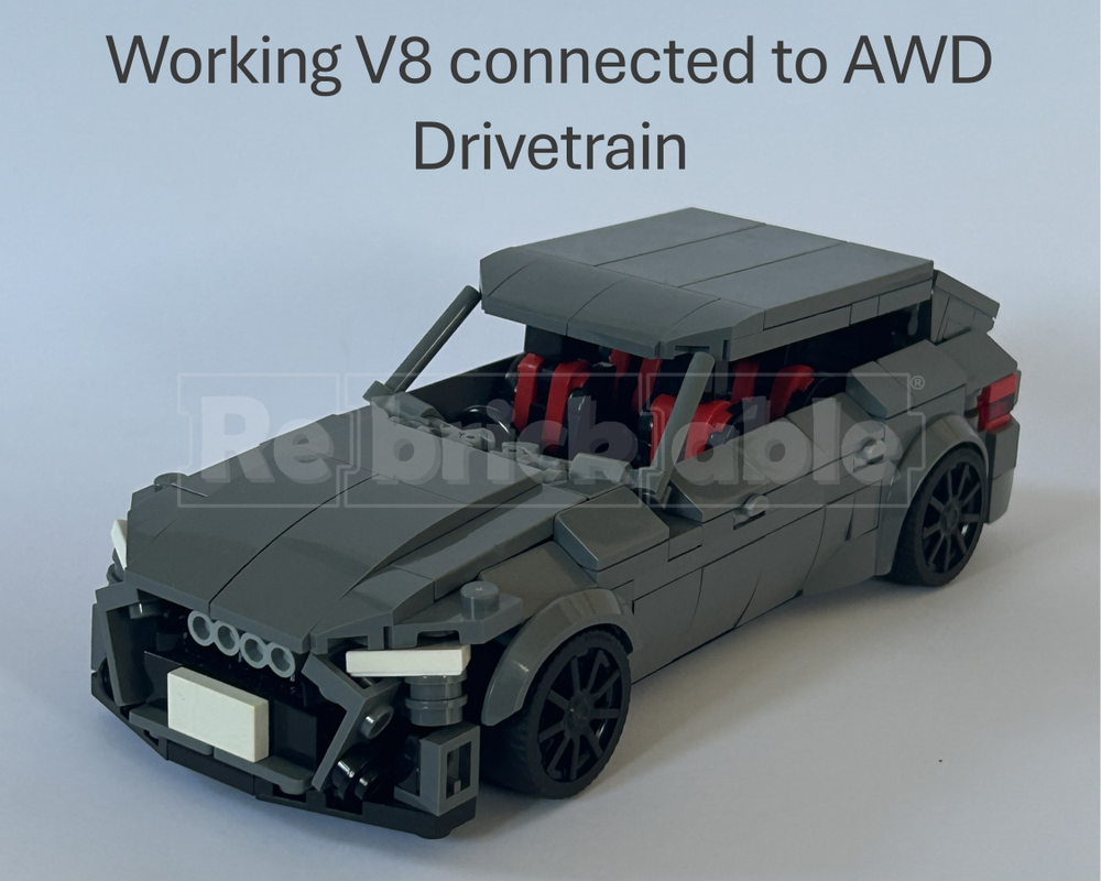 Lego Audi RS6 Avant (working V8 and Drivetrain)