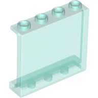 Panel 1 x 4 x 3 [Side Supports / Hollow Studs] / Trans-Light Blue