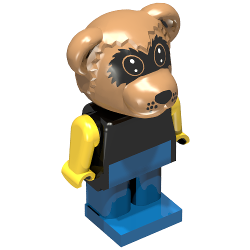 Lego Fabuland Figure Raccoon / Black