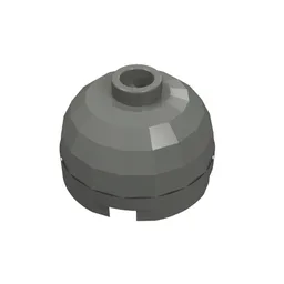 Brick Round 2 x 2 Dome Top, Blocked Open Stud, Bottom Axle Holder / Dark Bluish Gray