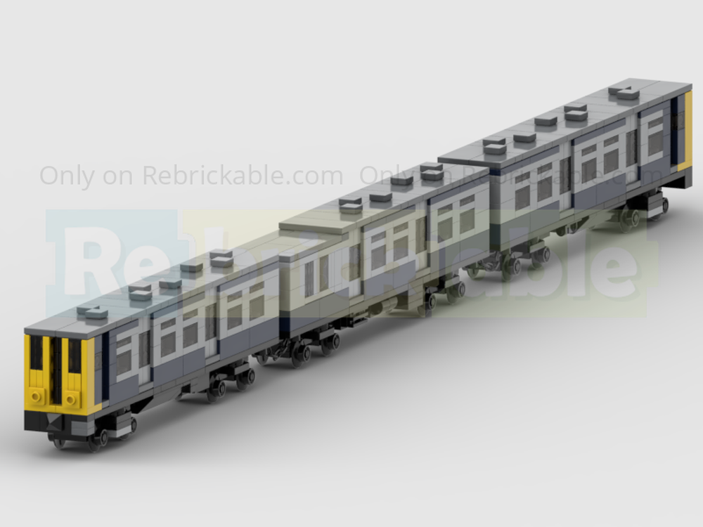 Lego 4-Wide BR Blue Livery Class 313 3 Carriage EMU Train