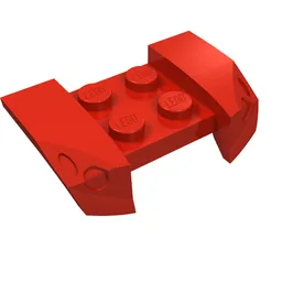 Mudguard 2 x 4 with Molded Headlights / Red