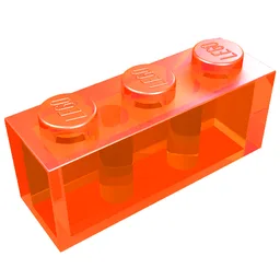 Brick 1 x 3 / Trans-Neon Orange