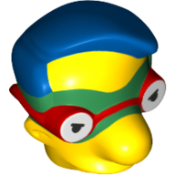 Lego Minifig Head Special, Simpsons, Milhouse Van Houten with Green Mask Print / Yellow
